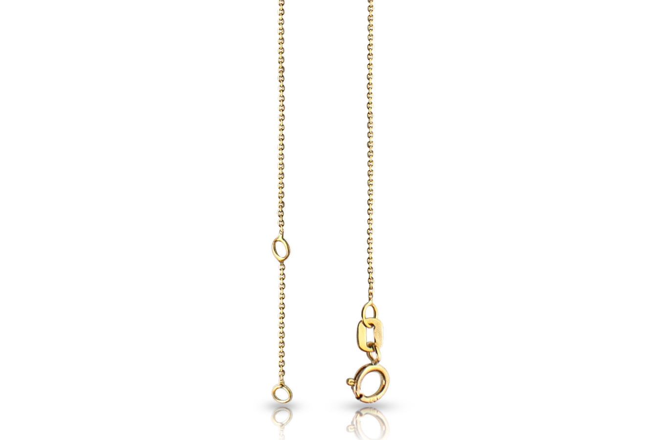 18K gold anchor chain bracelet with rainbow zirconia with spring ring clasp, close-up real gold women's jewelry