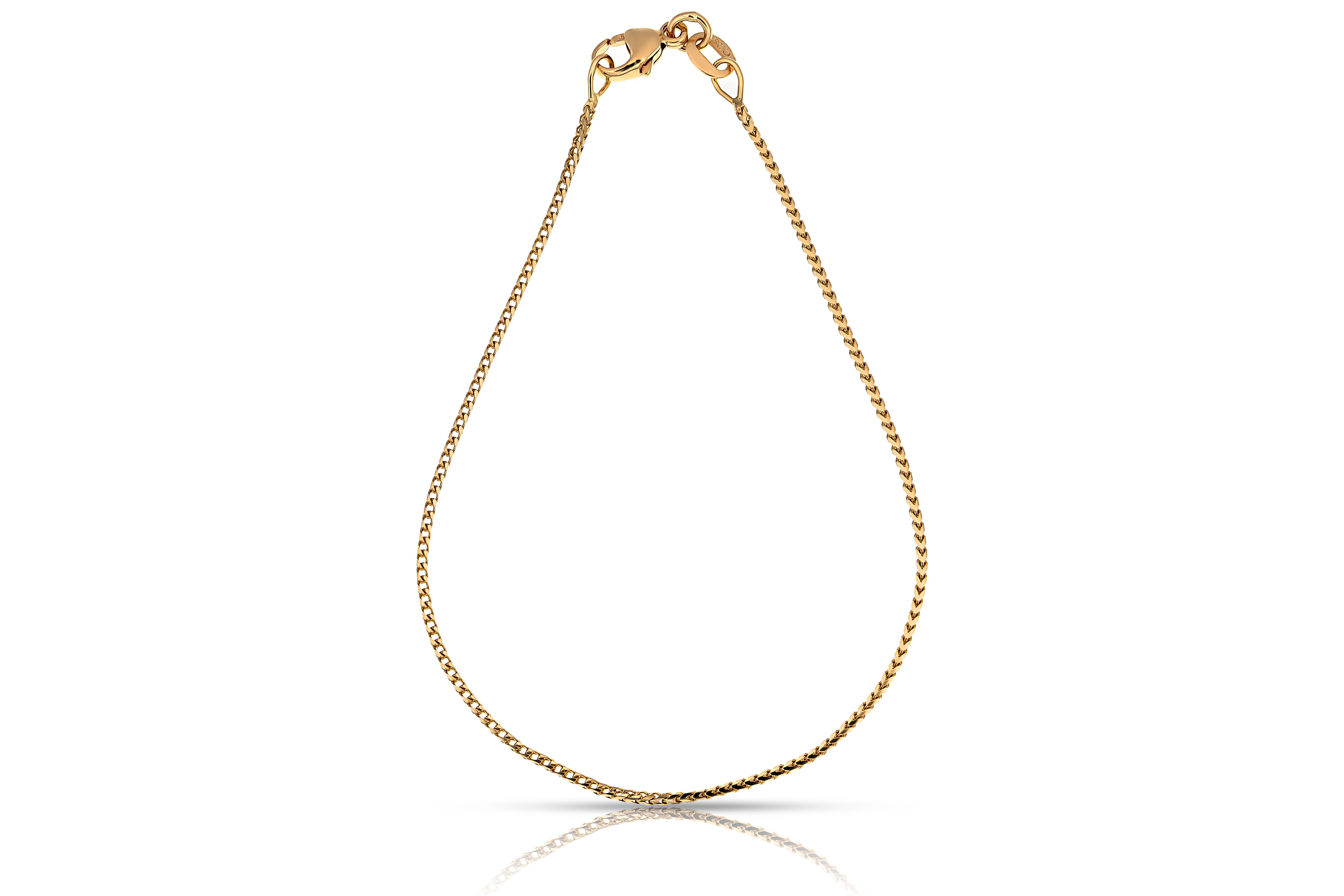 Thin 18K gold Franco chain bracelet, real gold women's jewelry