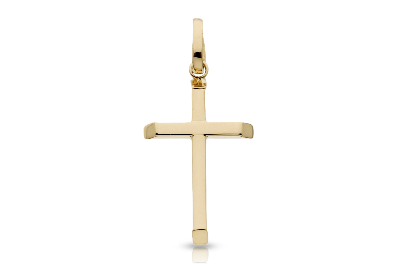 18K gold cross pendant, real gold jewelry