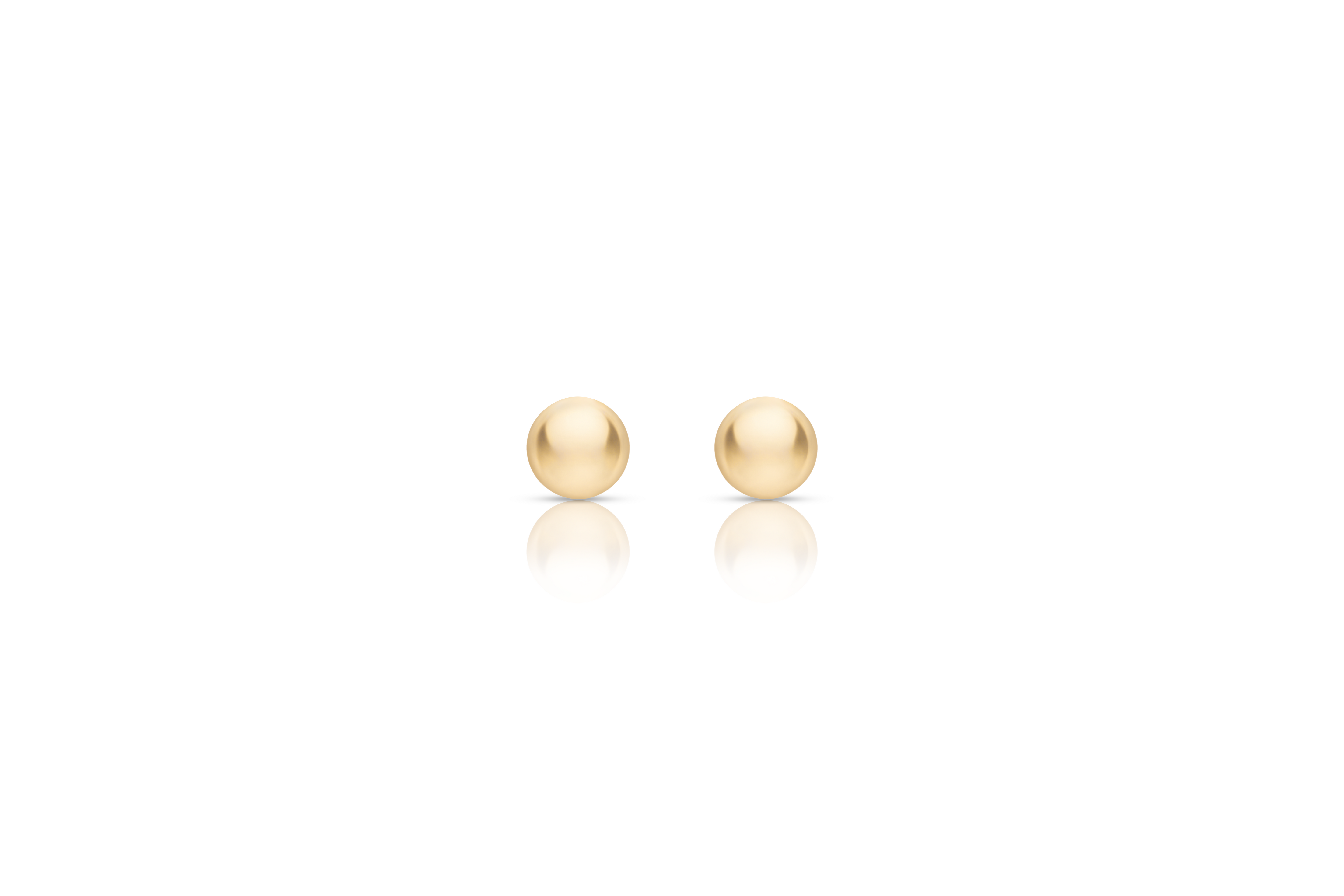 18K guldörhängen kula 3mm studs, framifrån äkta guld dam