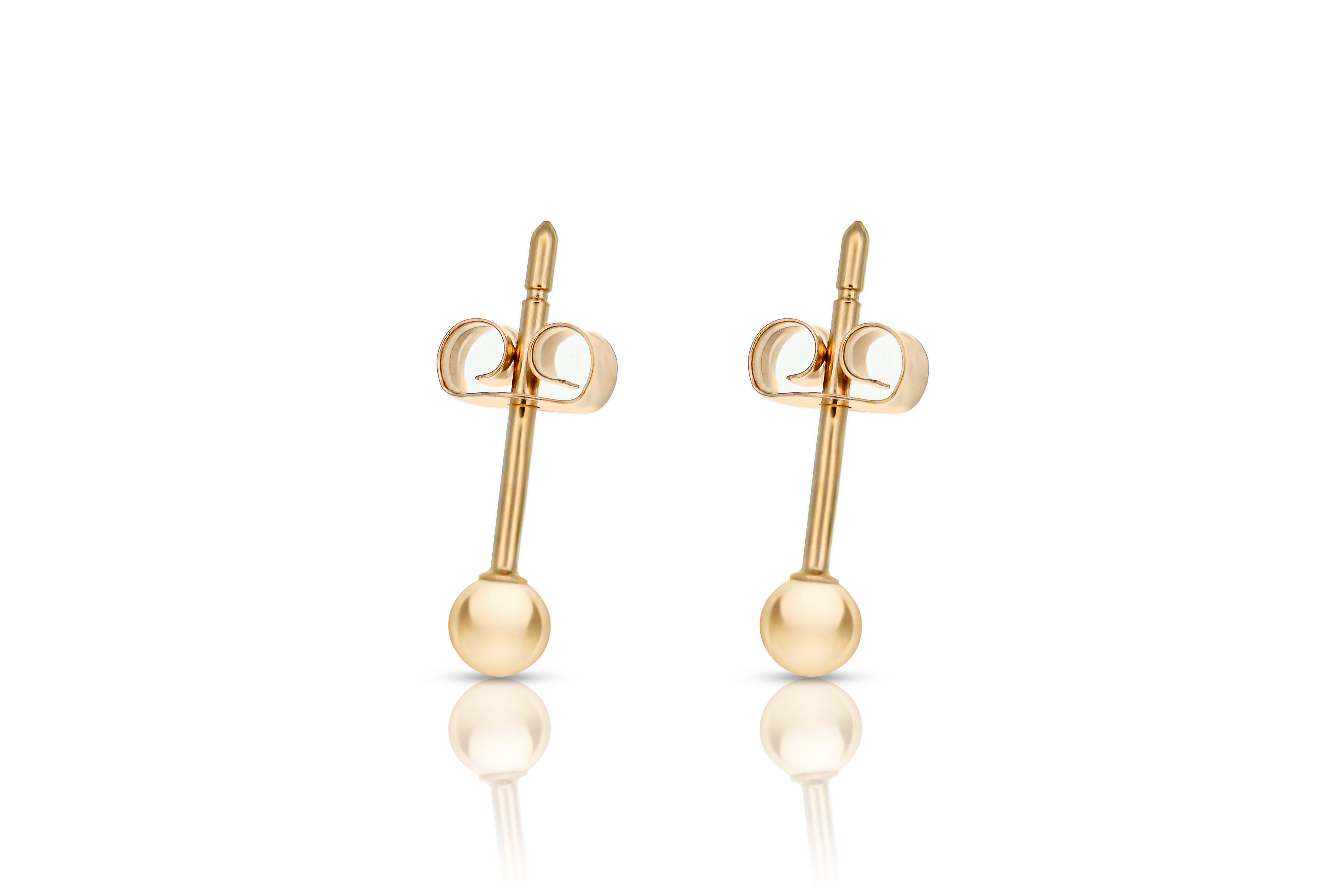 18K guldörhängen kula 3mm studs, äkta guld dam