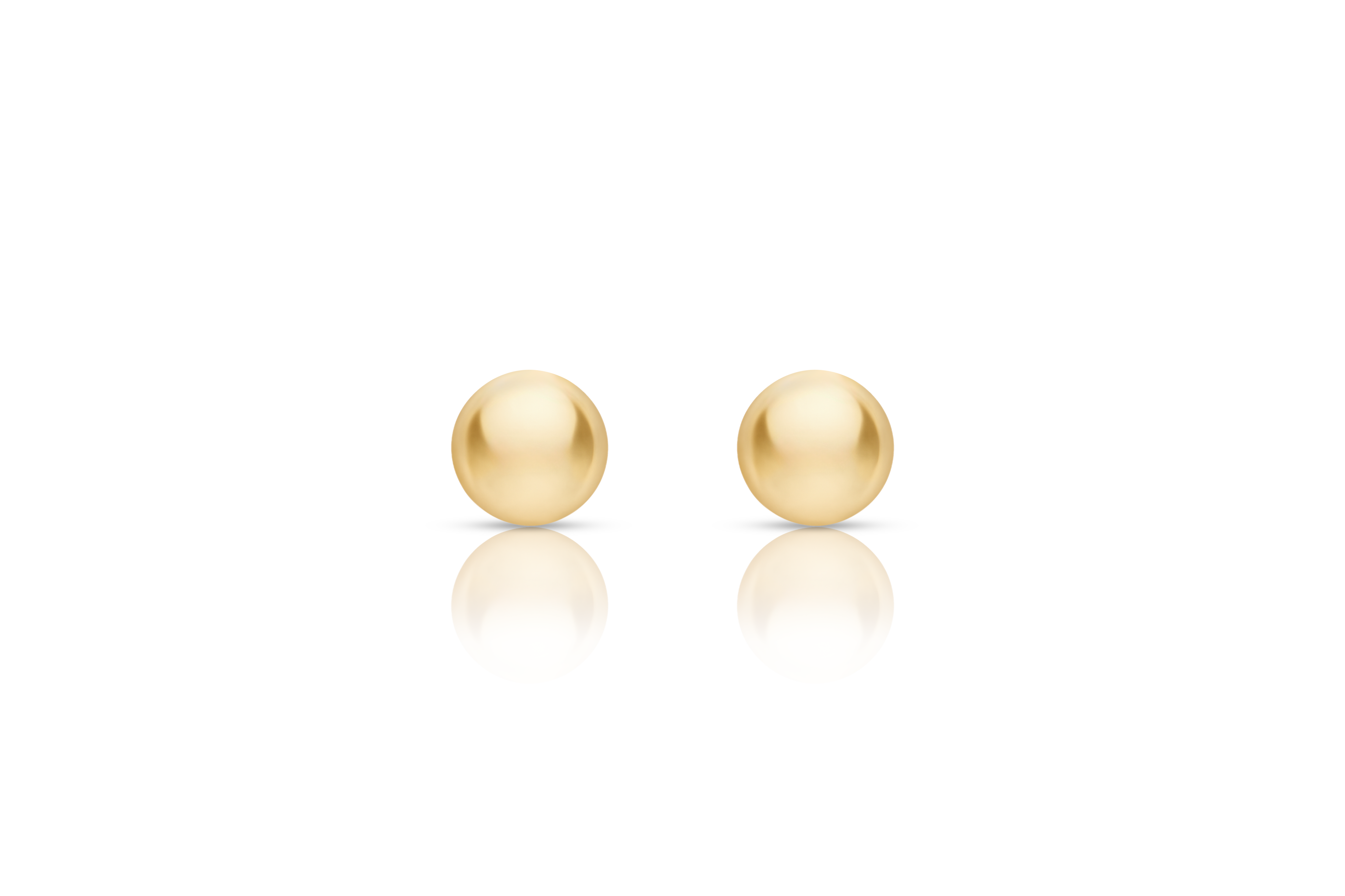 18K guldörhängen kula studs 5mm, framifrån äkta guld dam