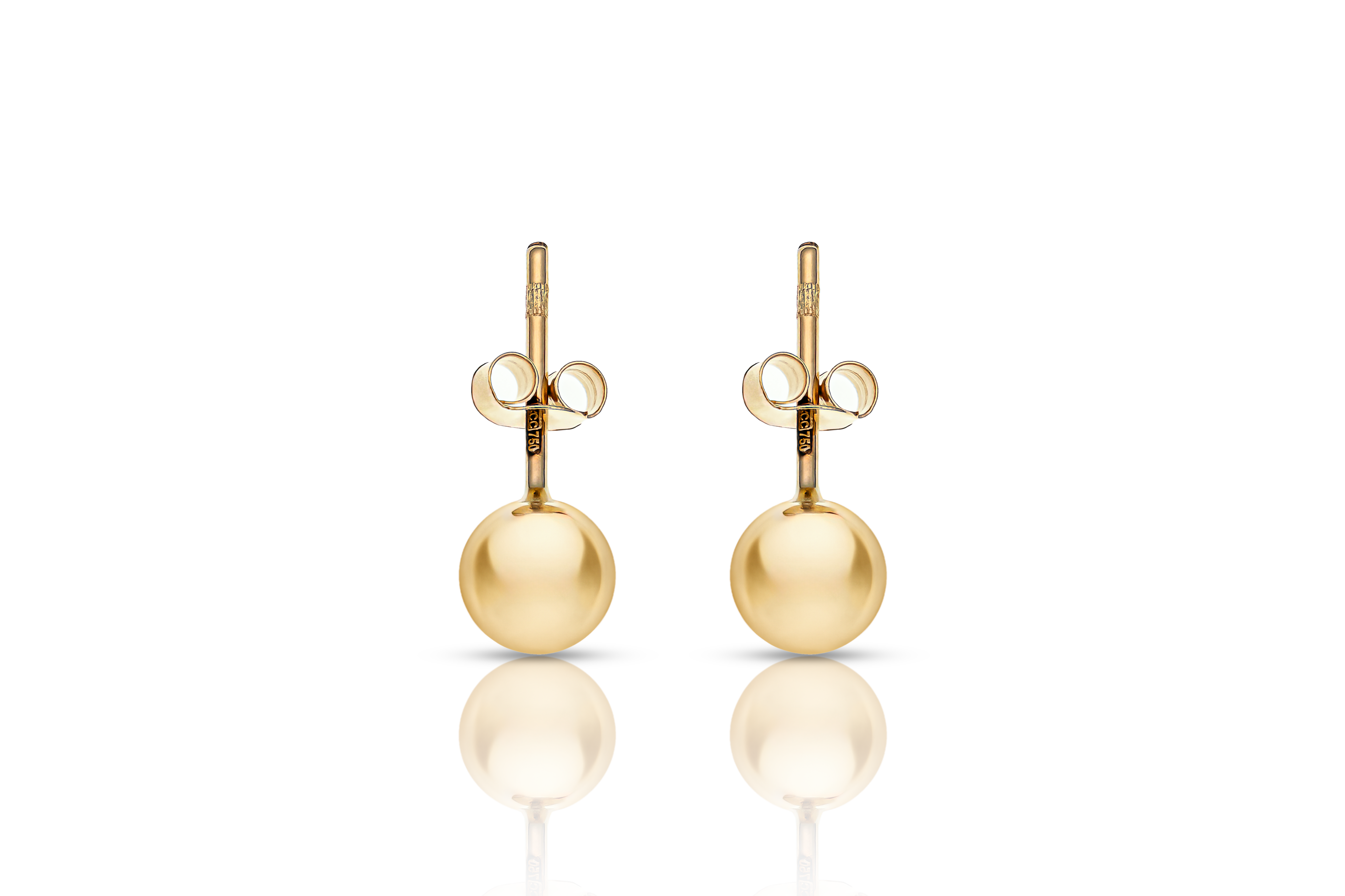 18K guldörhängen kula studs 5mm, äkta guld dam