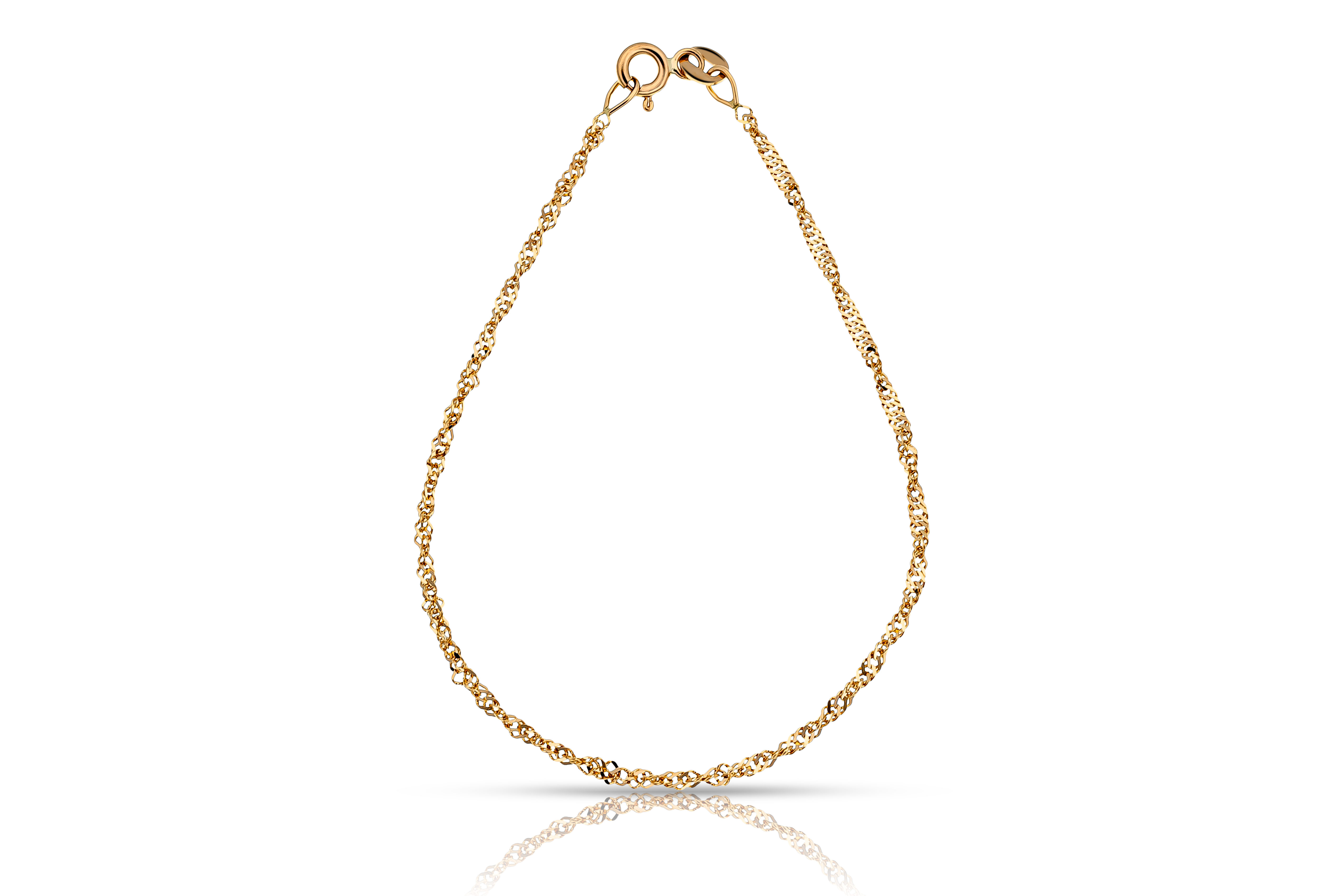 18K gold singapore chain bracelet, real gold women's jewelry