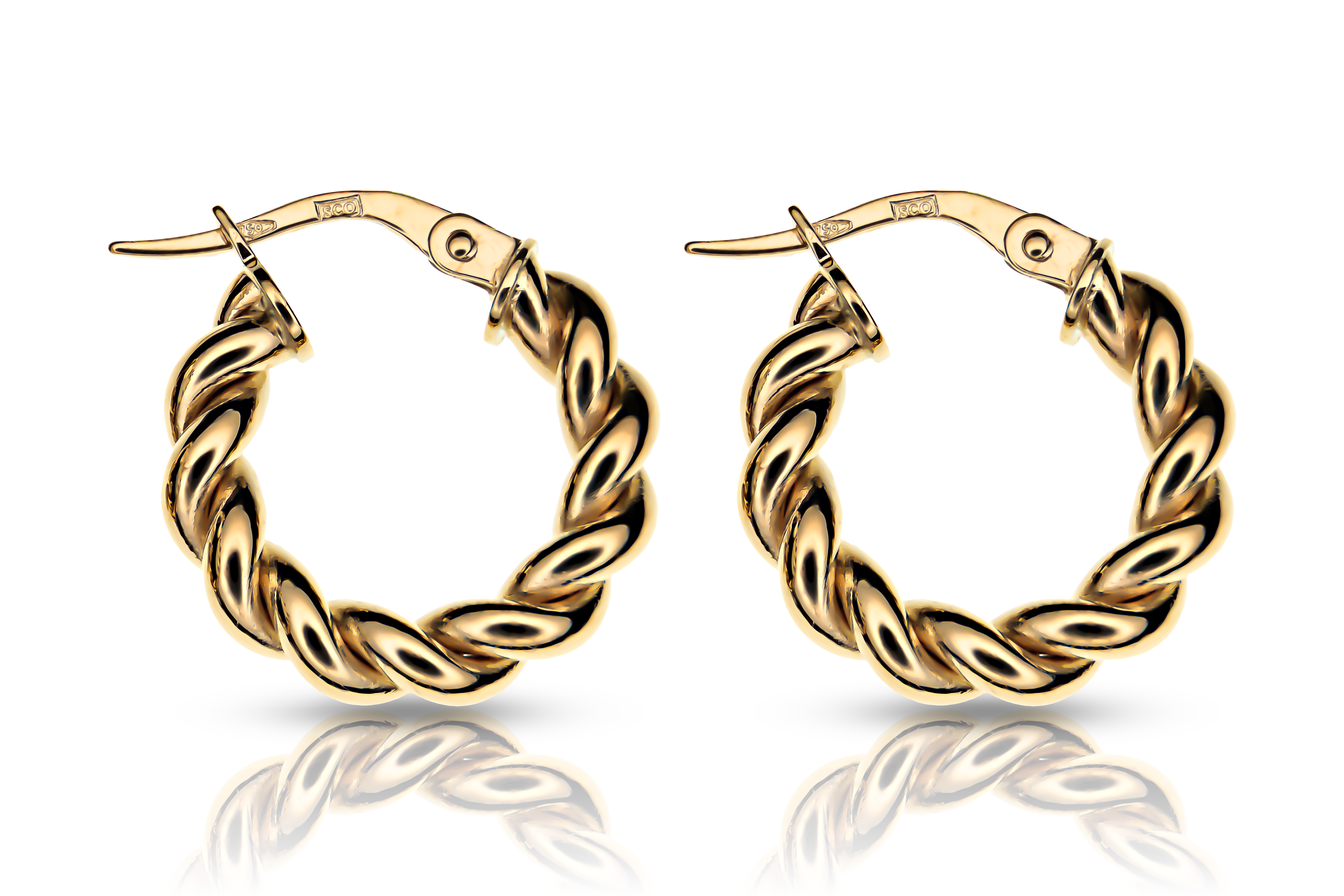 Guldörhängen creoler twist 18k