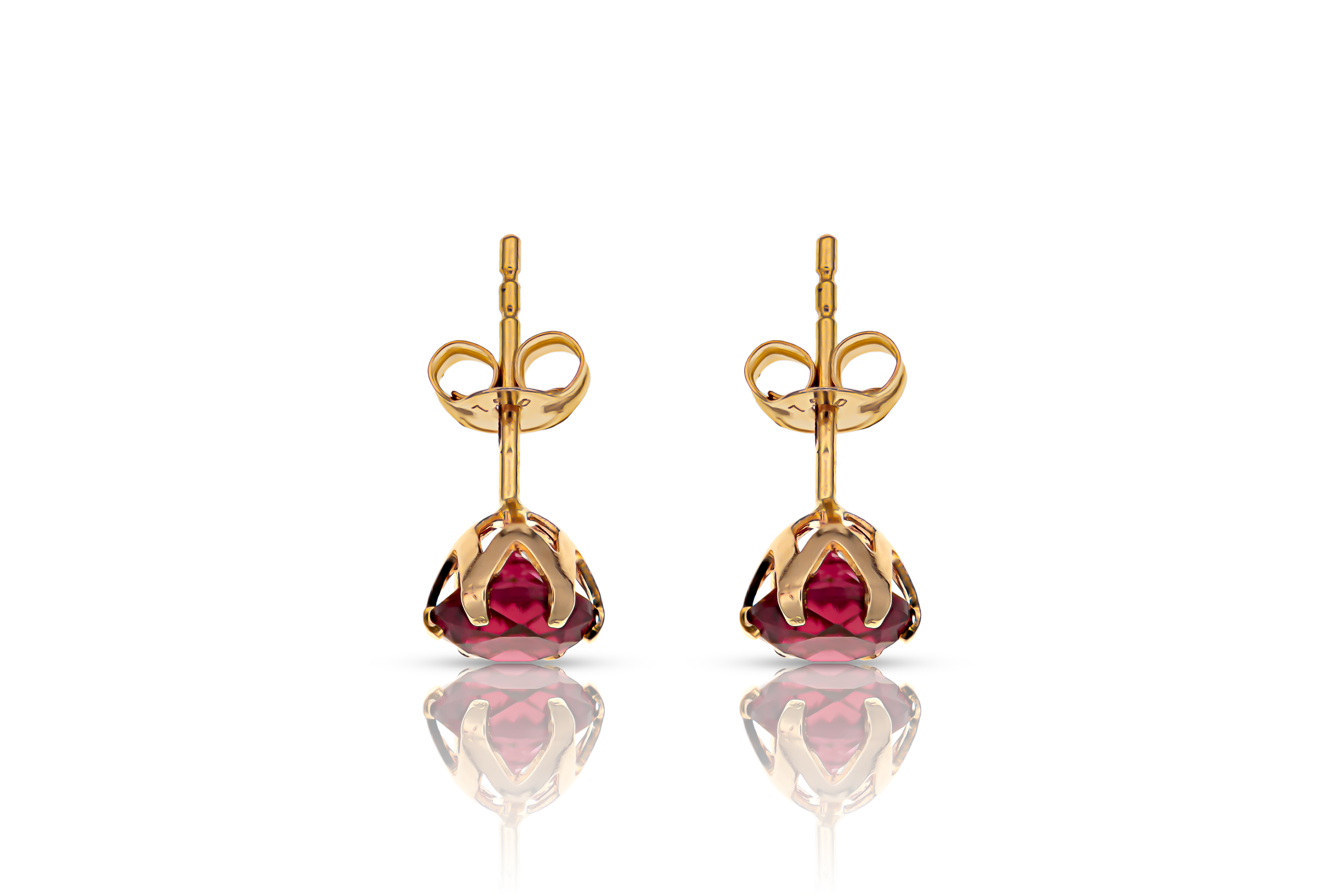 Guldörhängen röd sten 18k