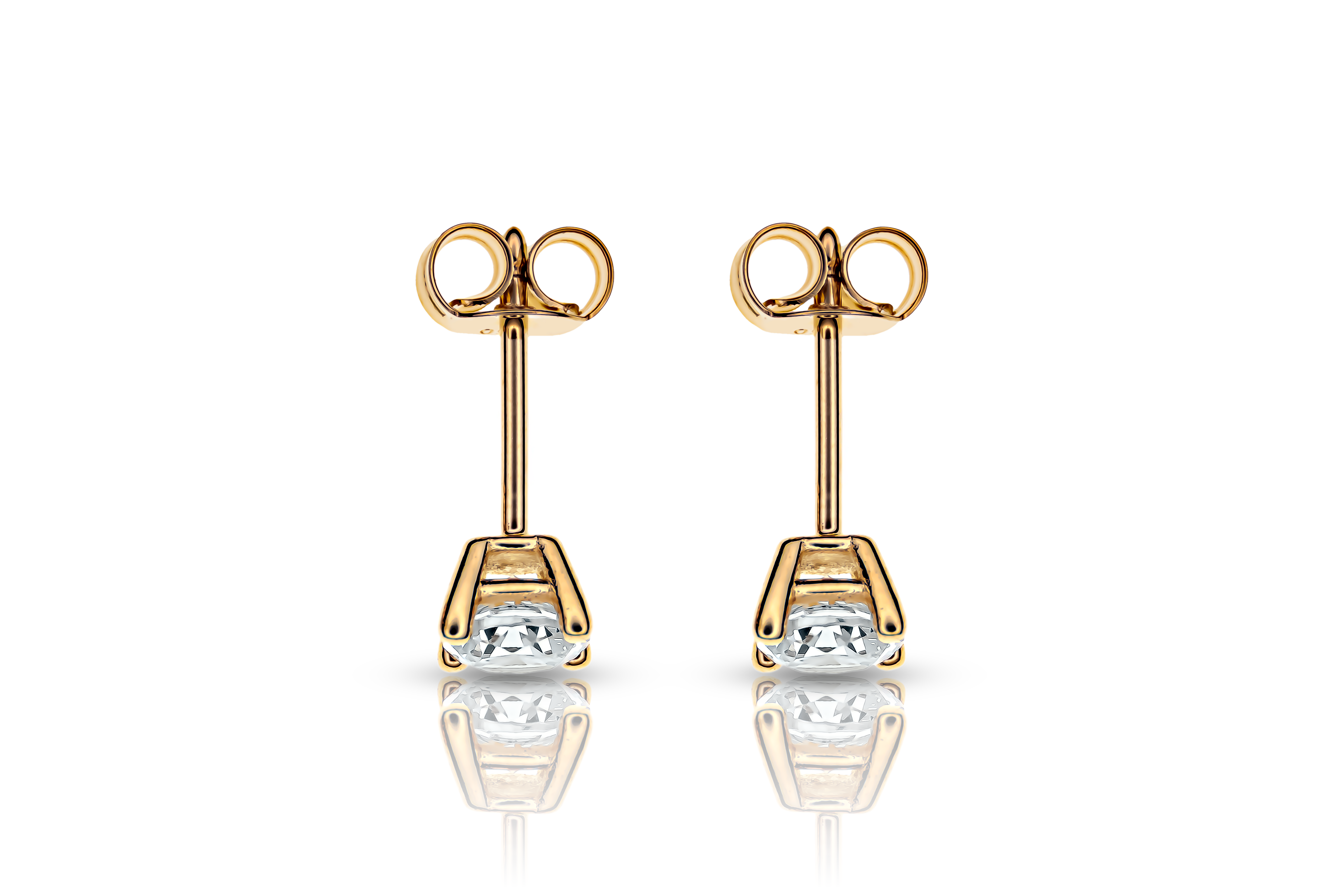 Guldörhängen fyrklofattning med zirkonia 18k