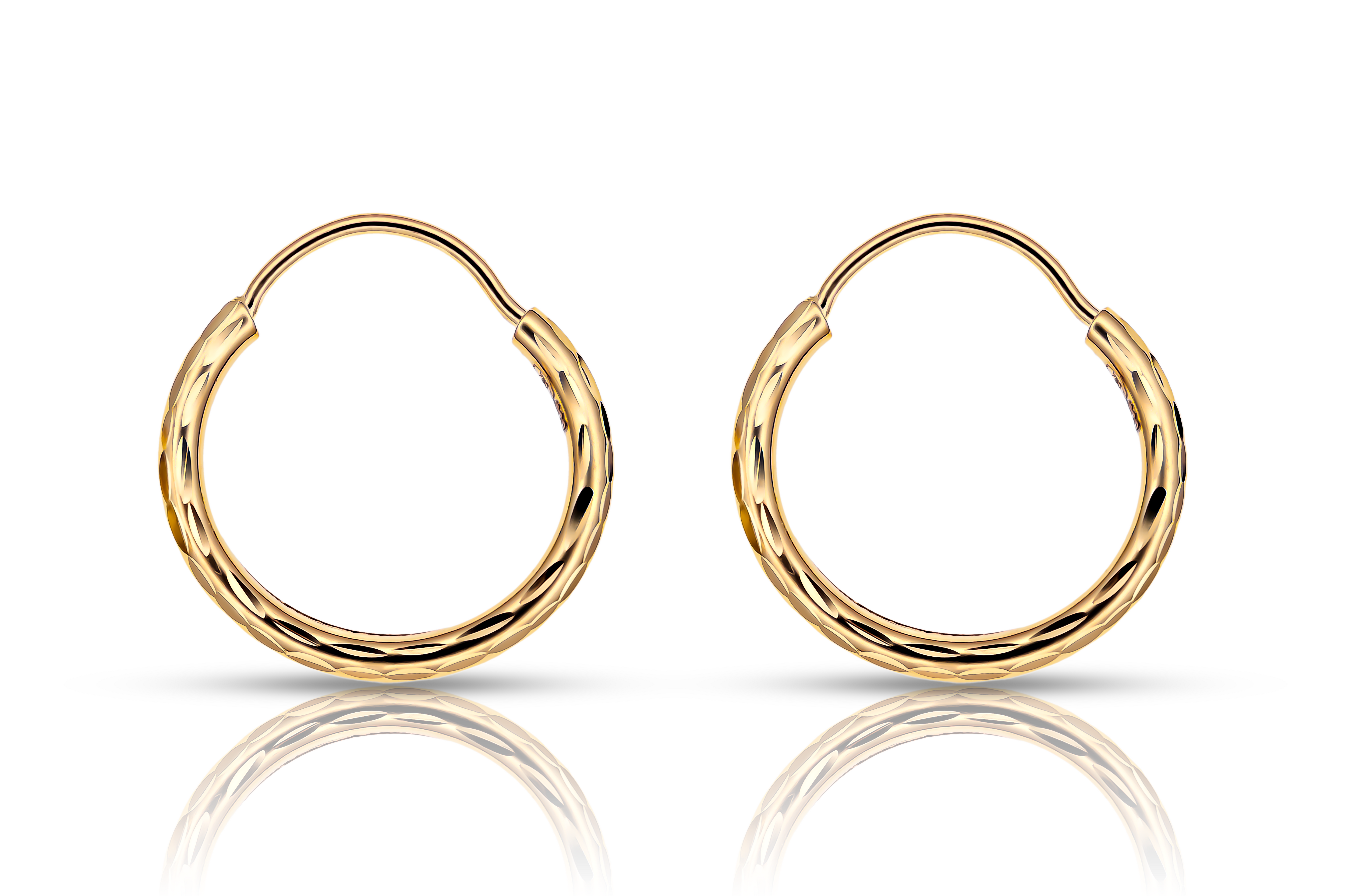 Guldörhängen creoler facetterade 18k