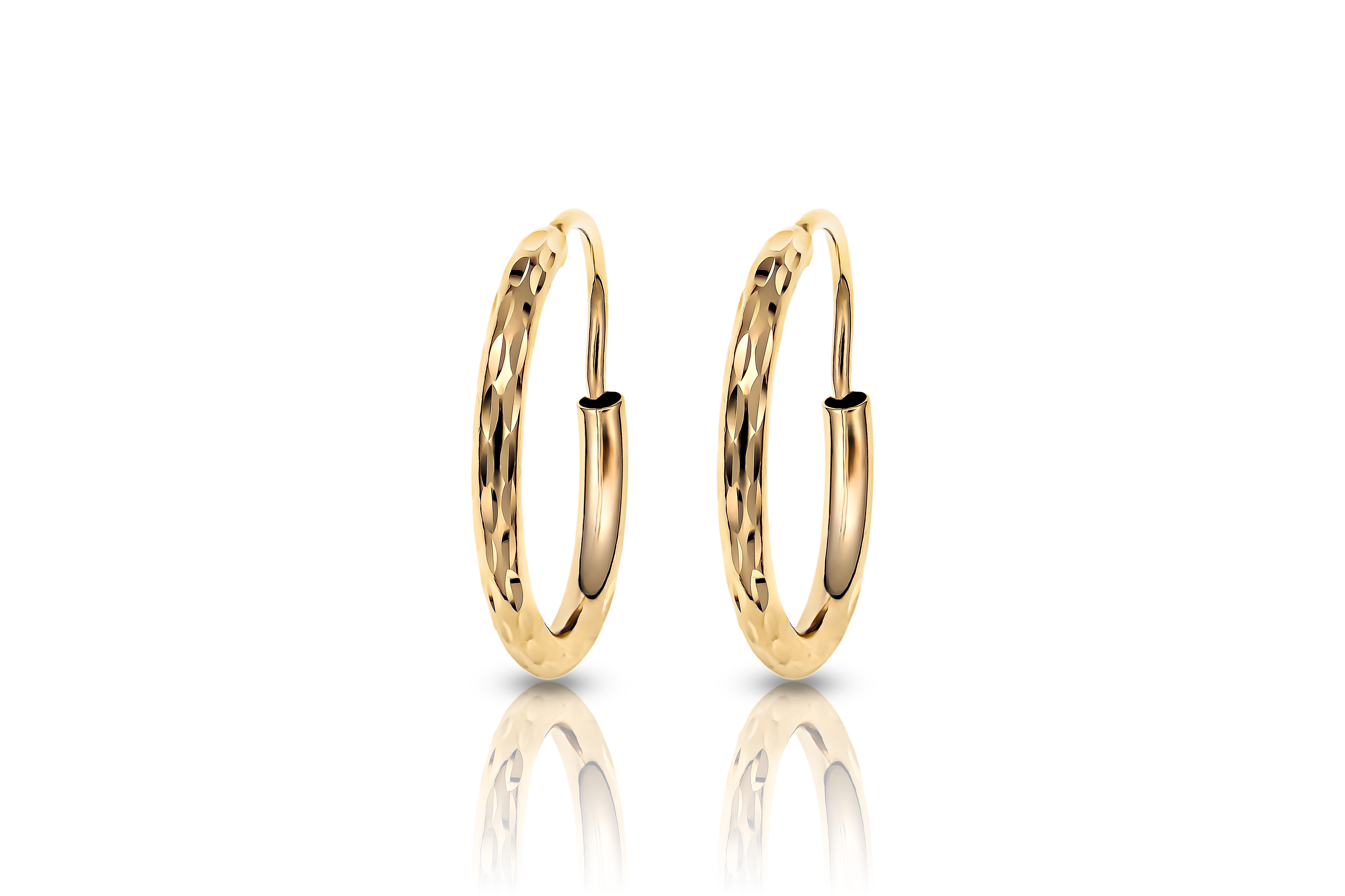 Guldörhängen creoler facetterade 18k