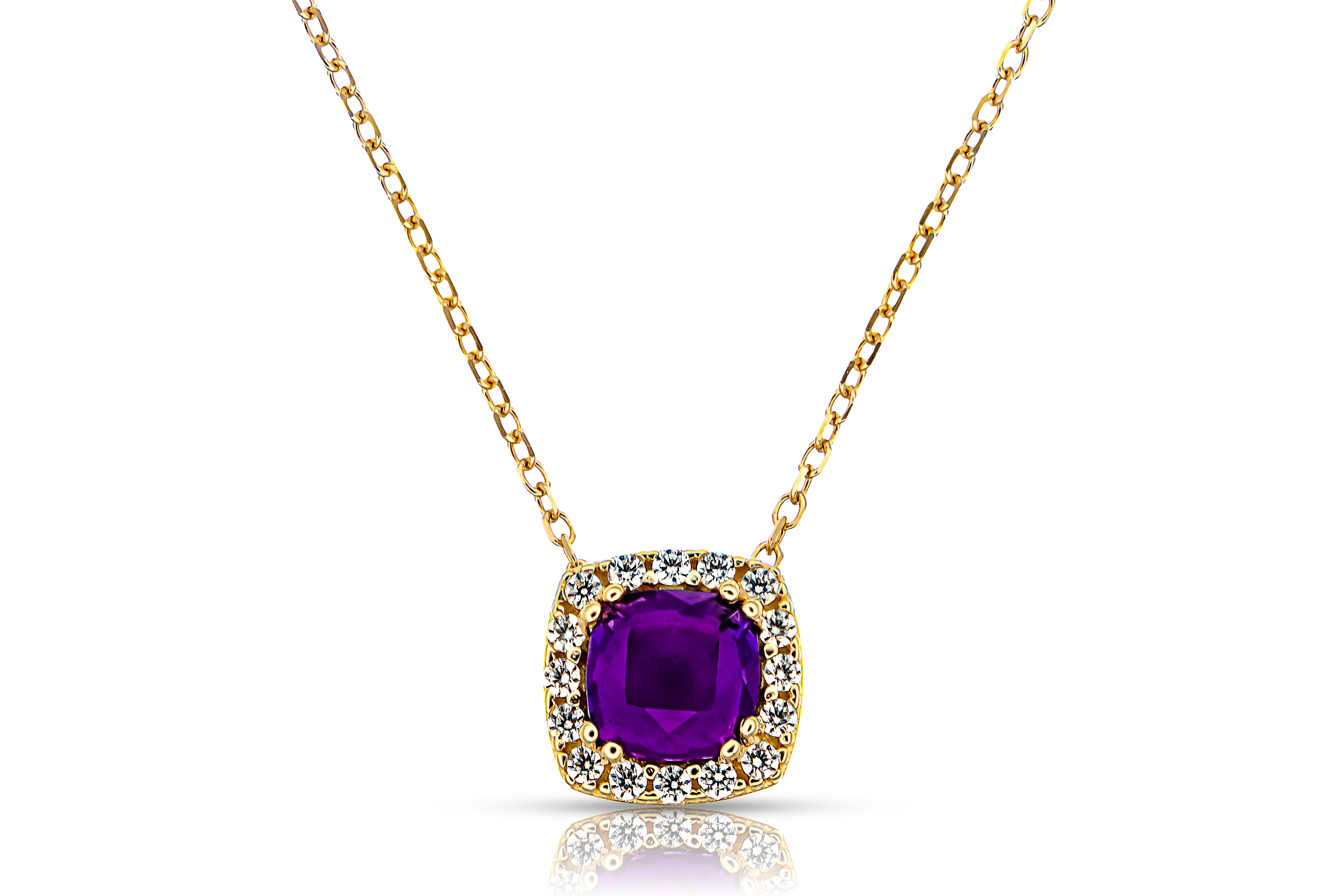 Guldhalsband ametist zirkonia 18k