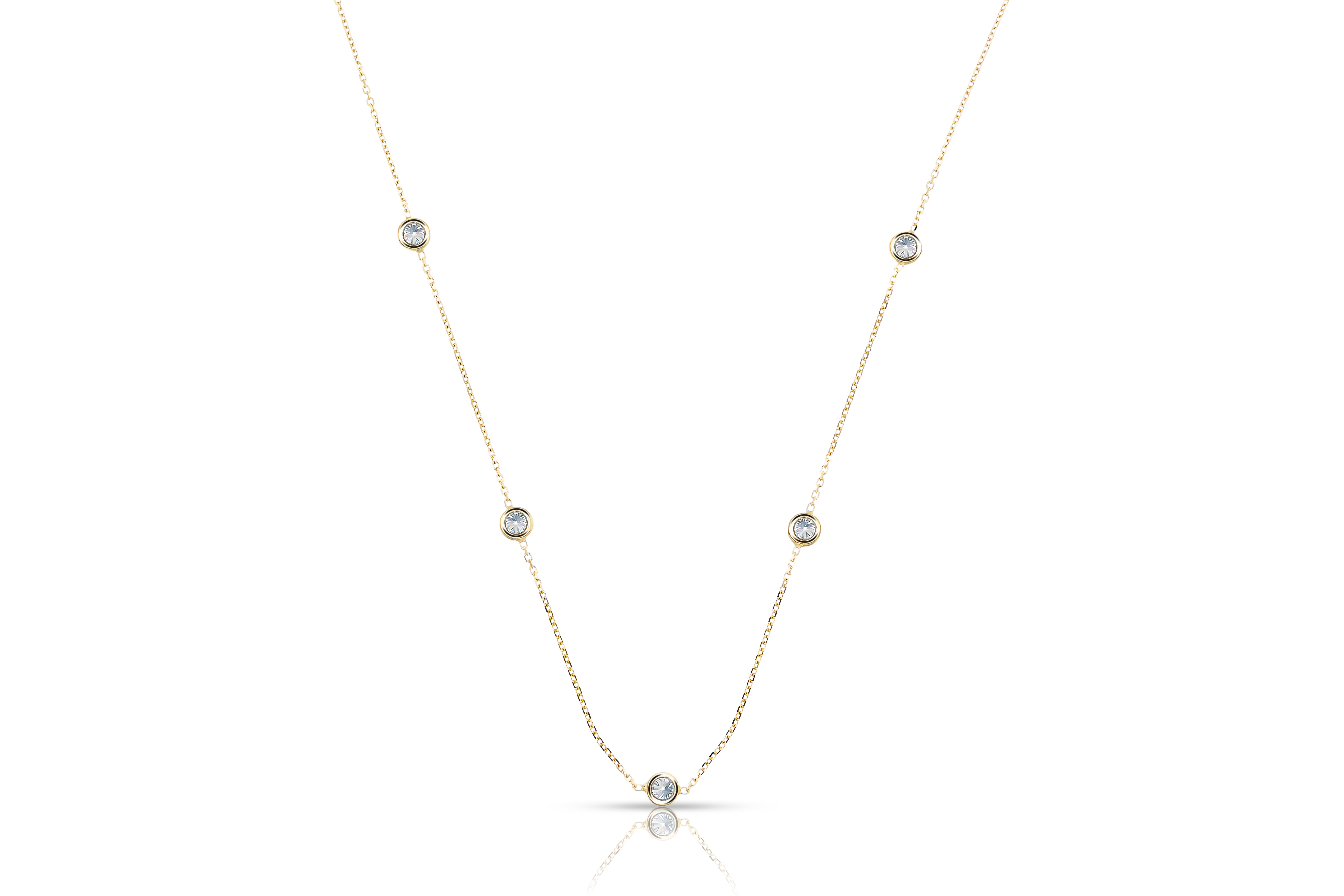 Guldhalsband rainbow med cubic zirkonia 18k