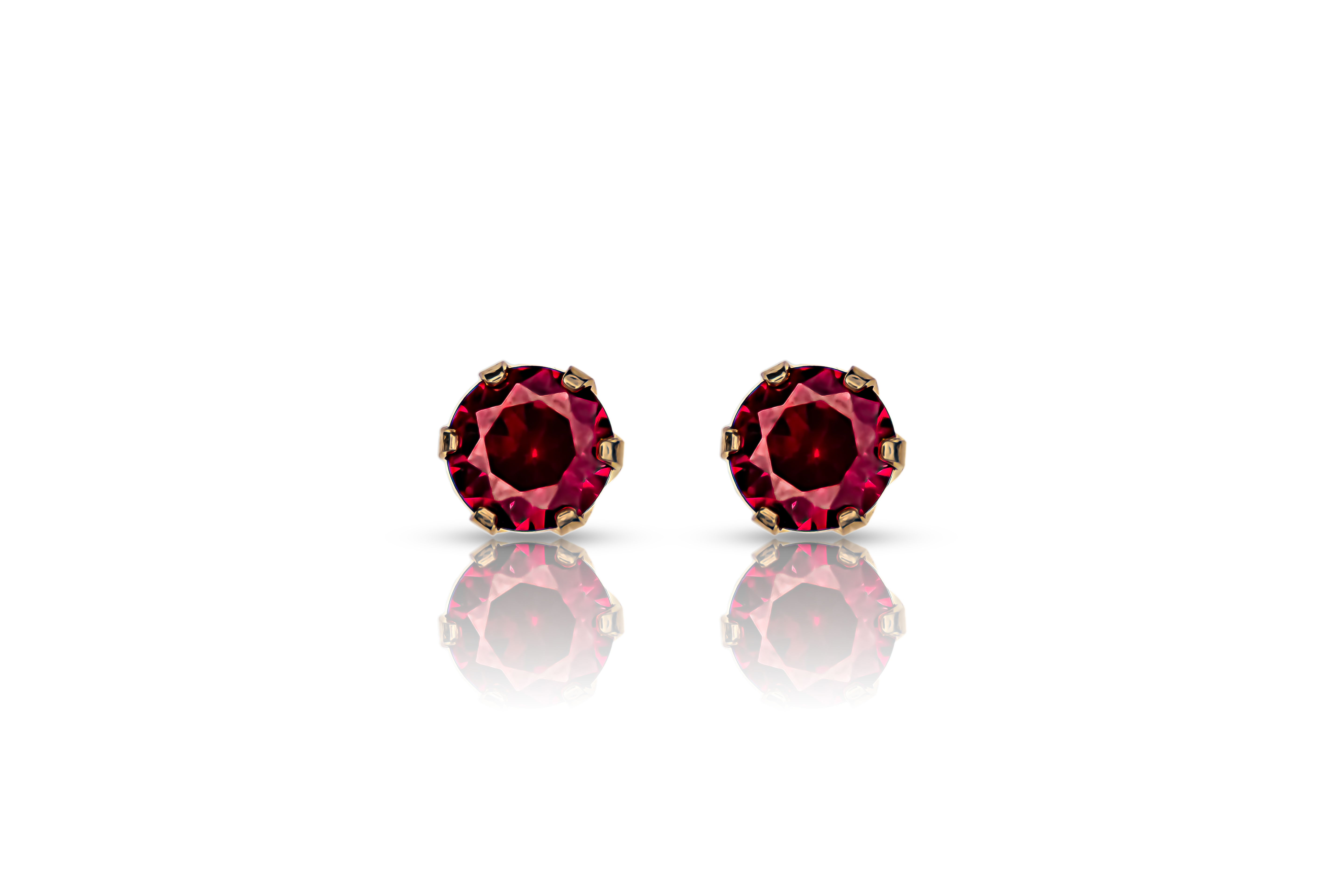 Guldörhängen röd sten 18k