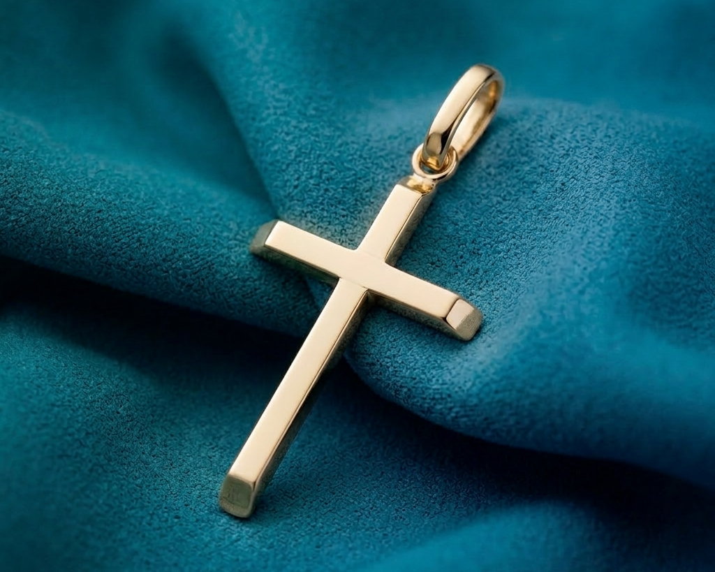 Nordic Bling collection cross pendants, real gold and silver jewelry