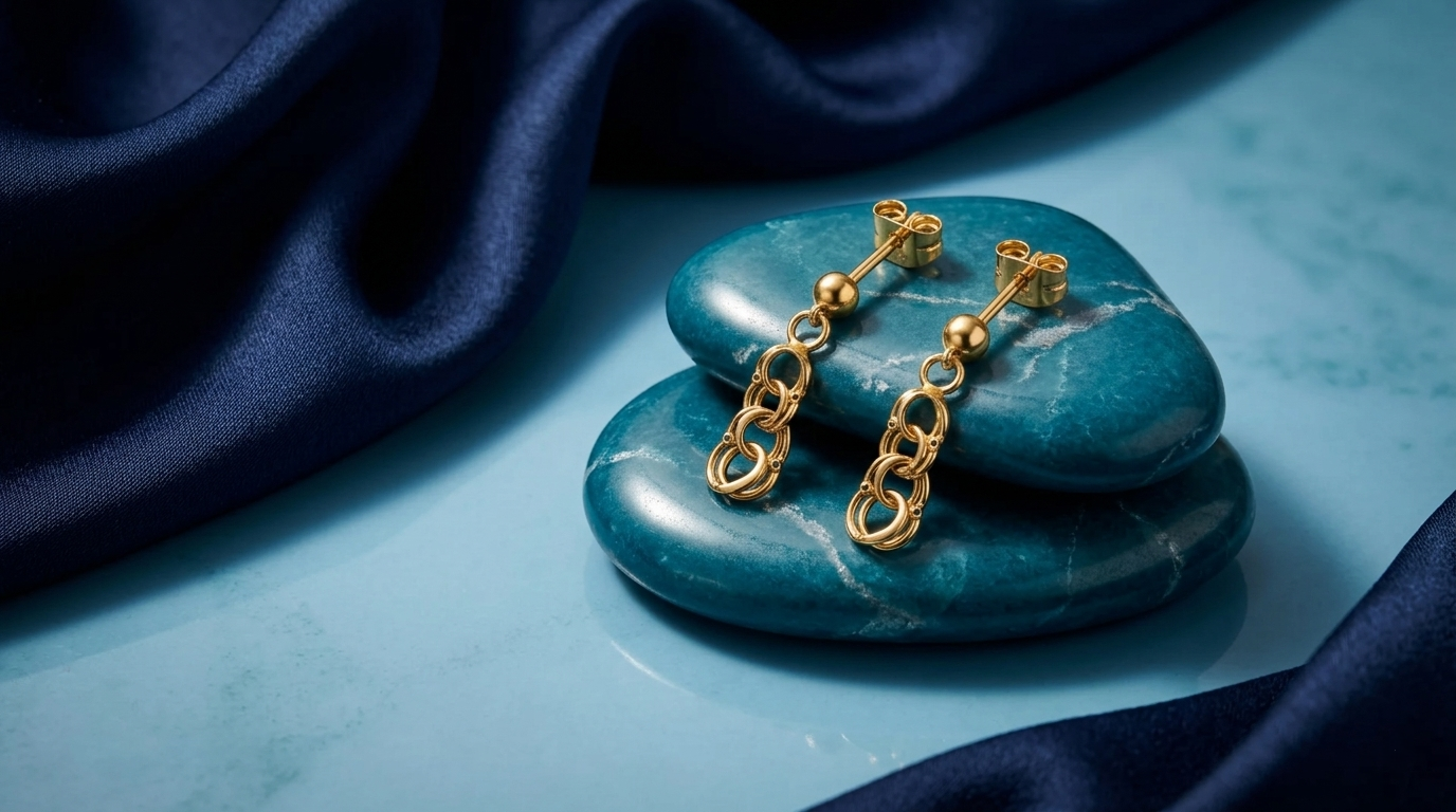 Nordic Bling collection earrings, real gold and silver jewelry