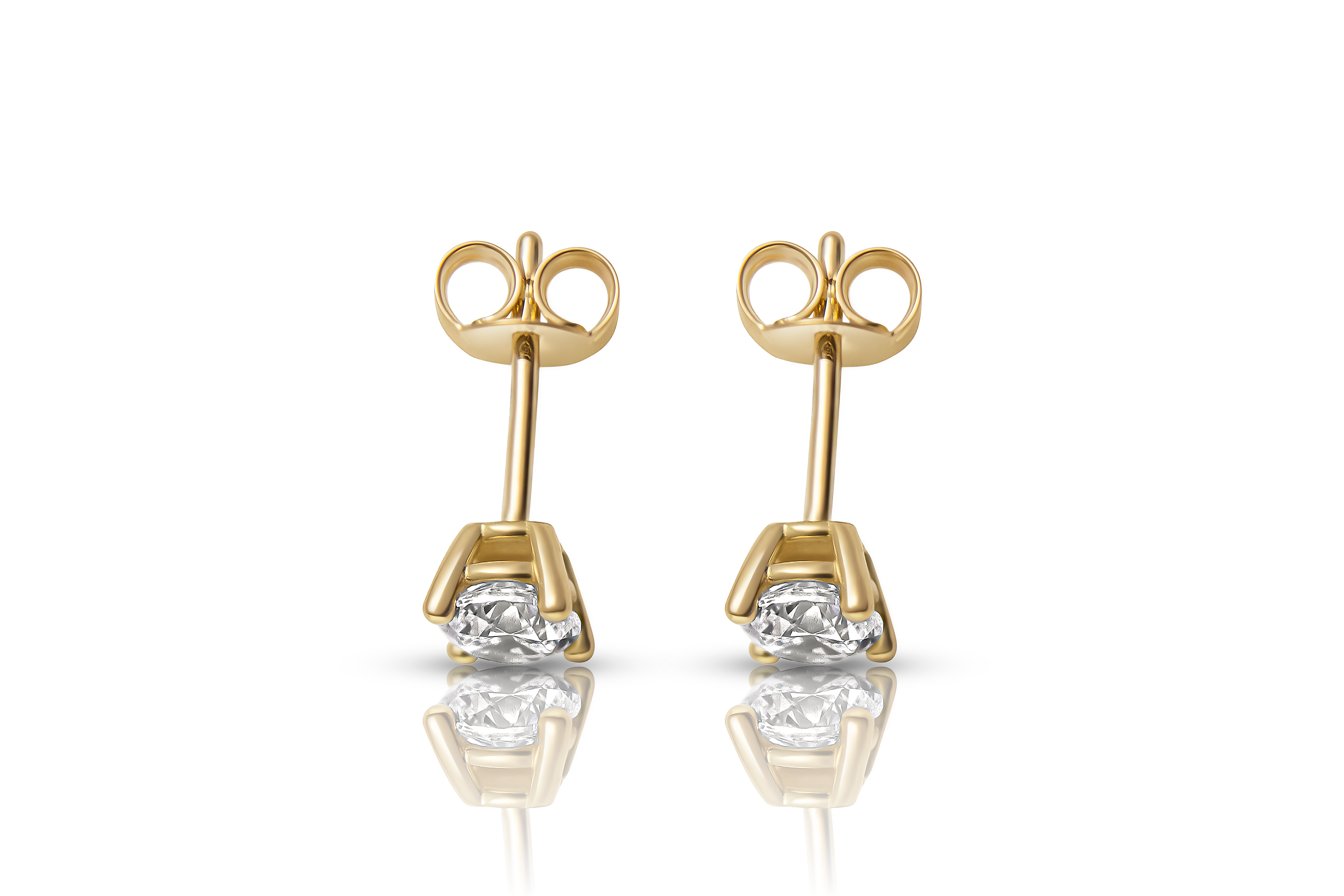 Guldörhängen fyrklofattning fyrkantiga med zirkonia 18k