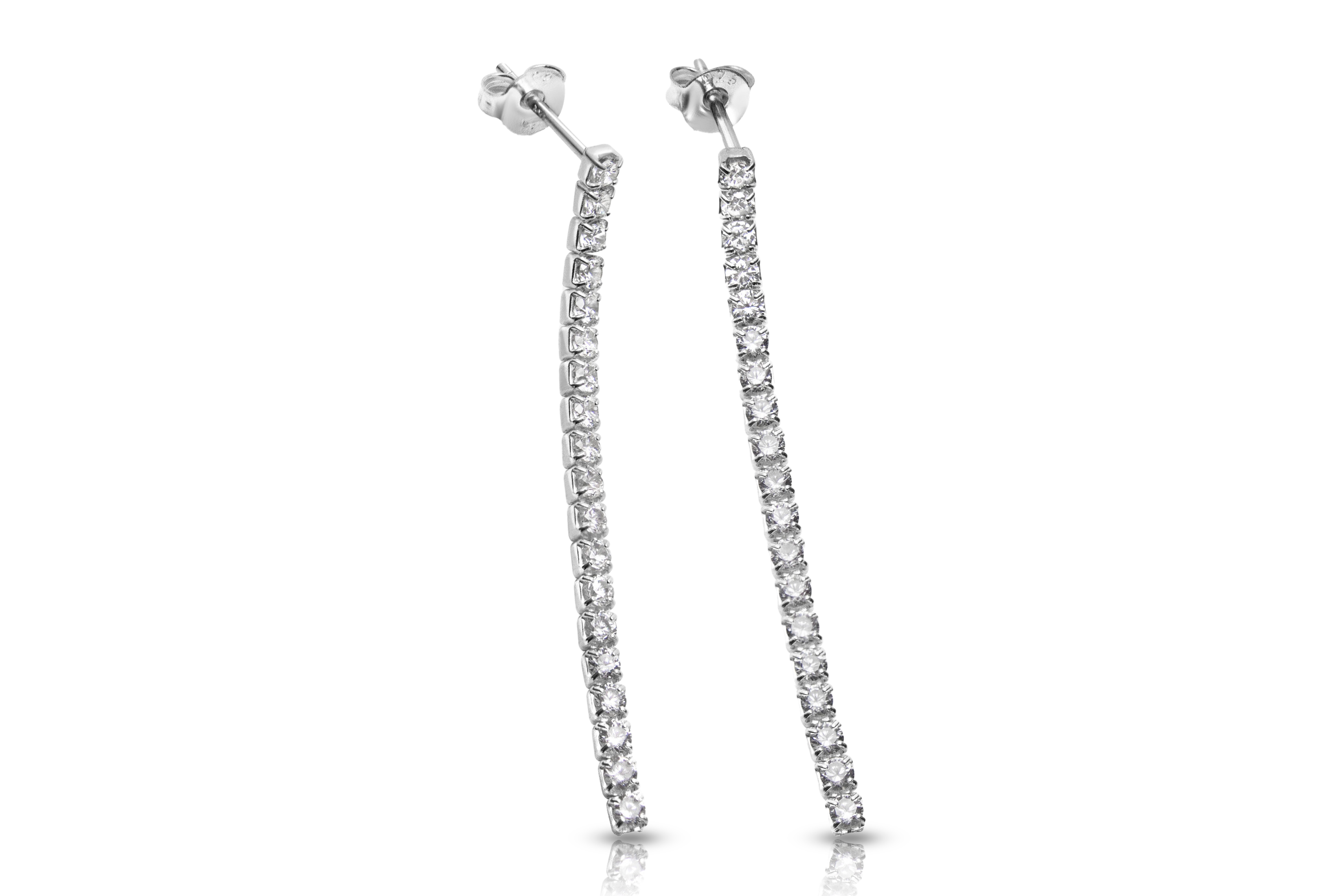 Silverörhängen tennis med zirkonia