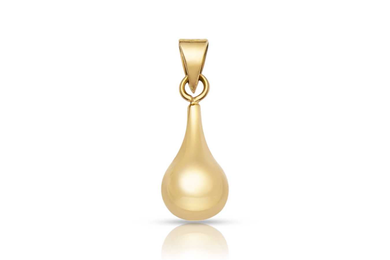 18K gold teardrop pendant, real gold women's jewelry