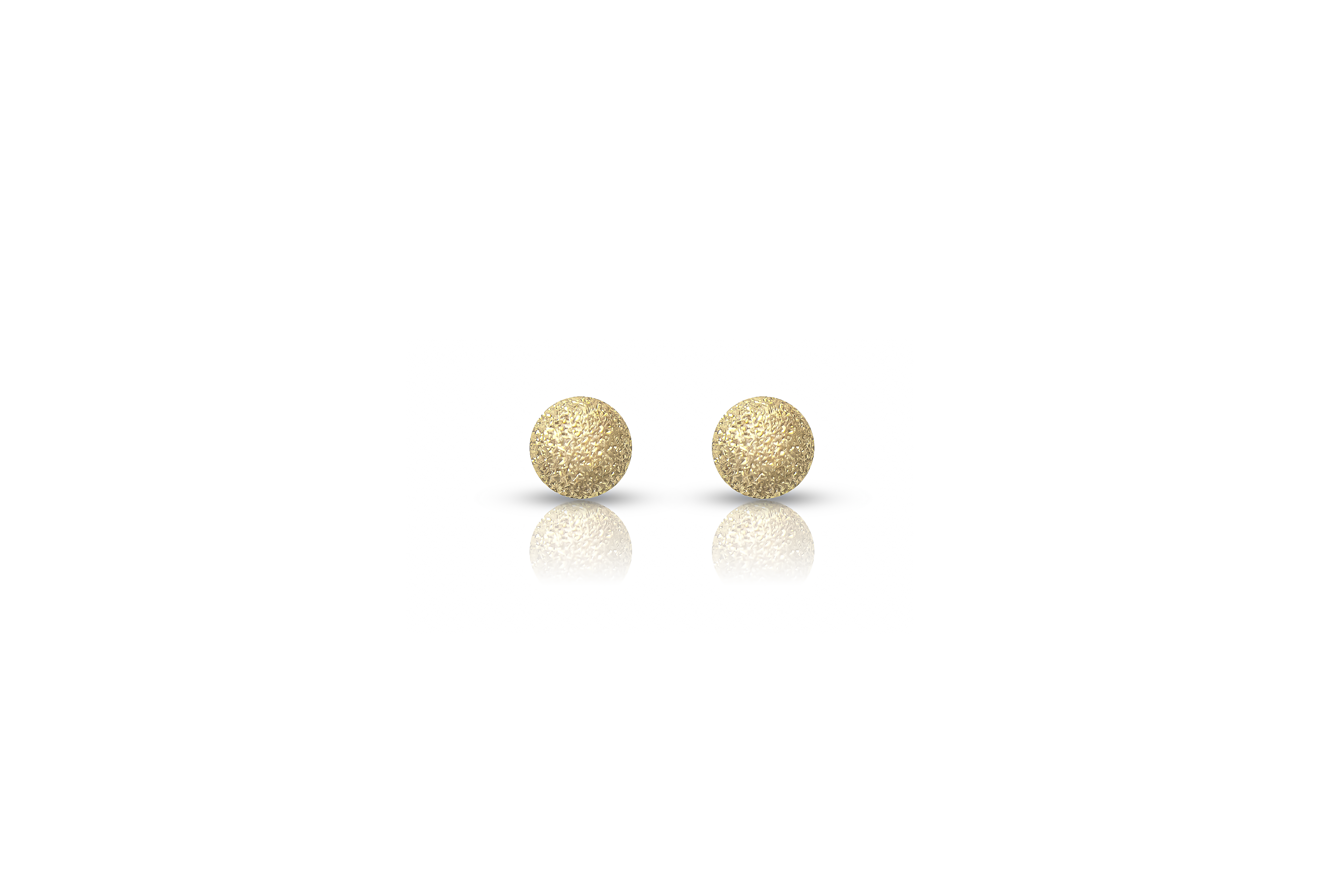 18K guldörhängen med små frostade kulor studs, framifrån äkta guld dam