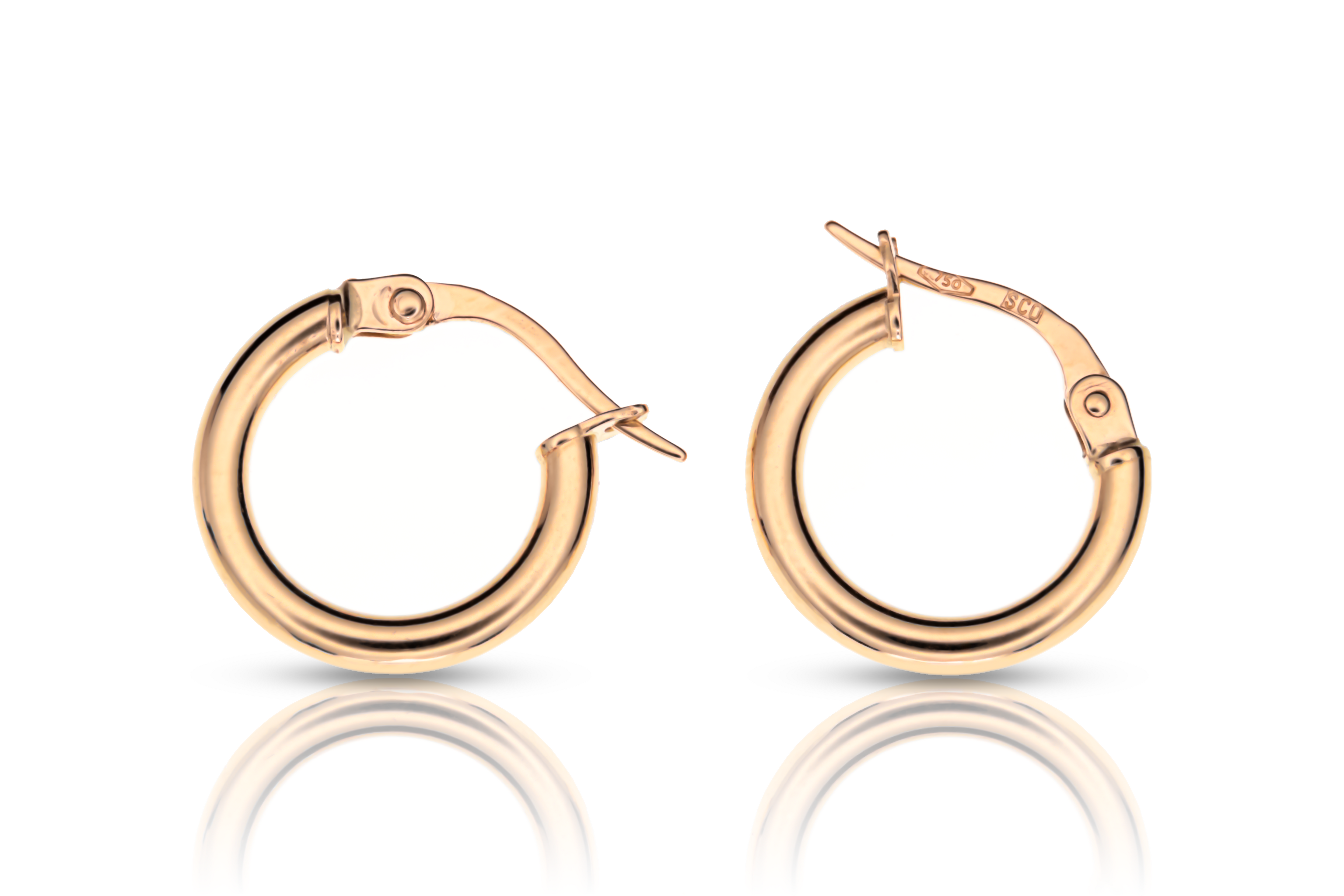 Guldörhängen creoler rör 18k