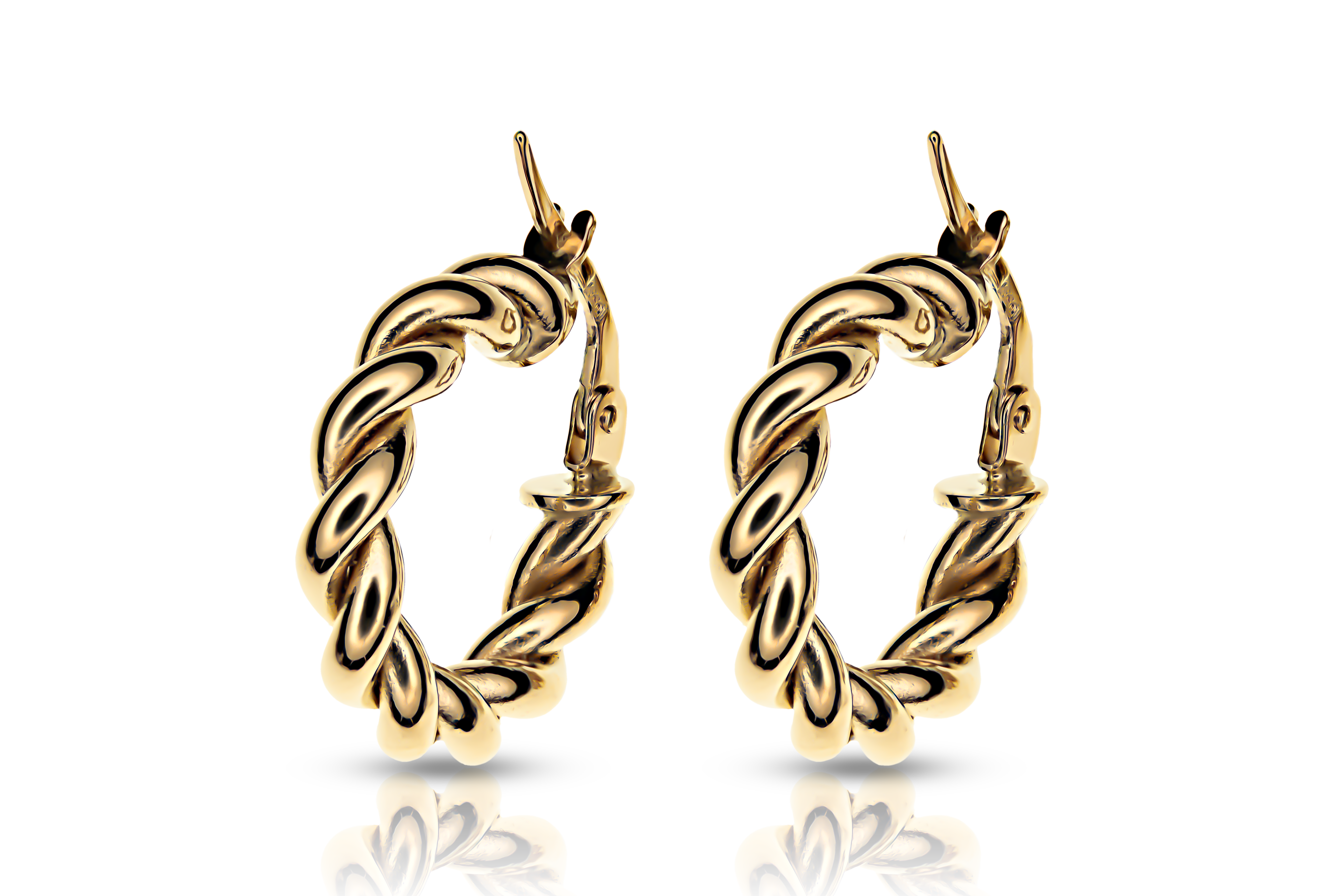 Guldörhängen creoler twist 18k