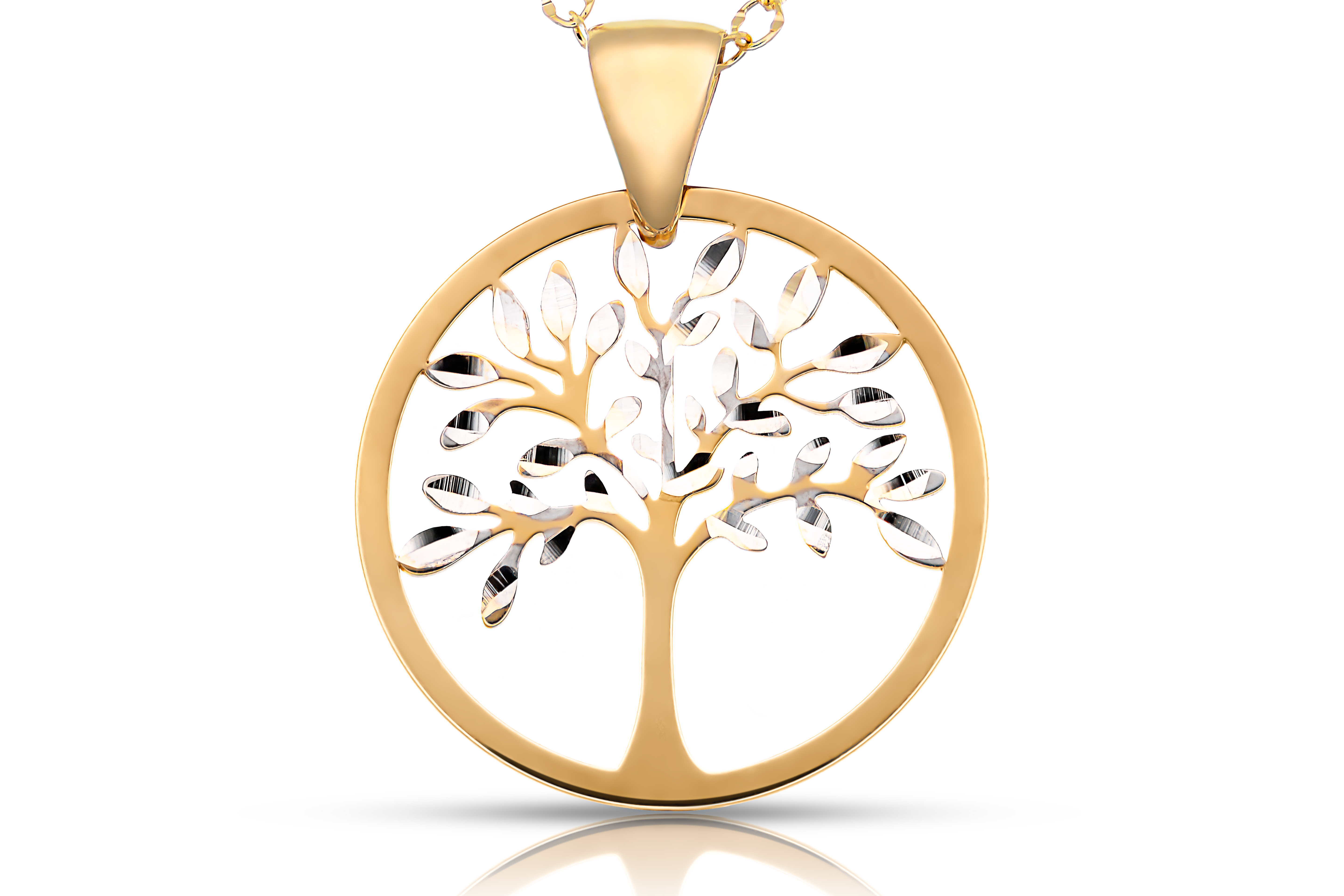 Guldhalsband livets träd 18k