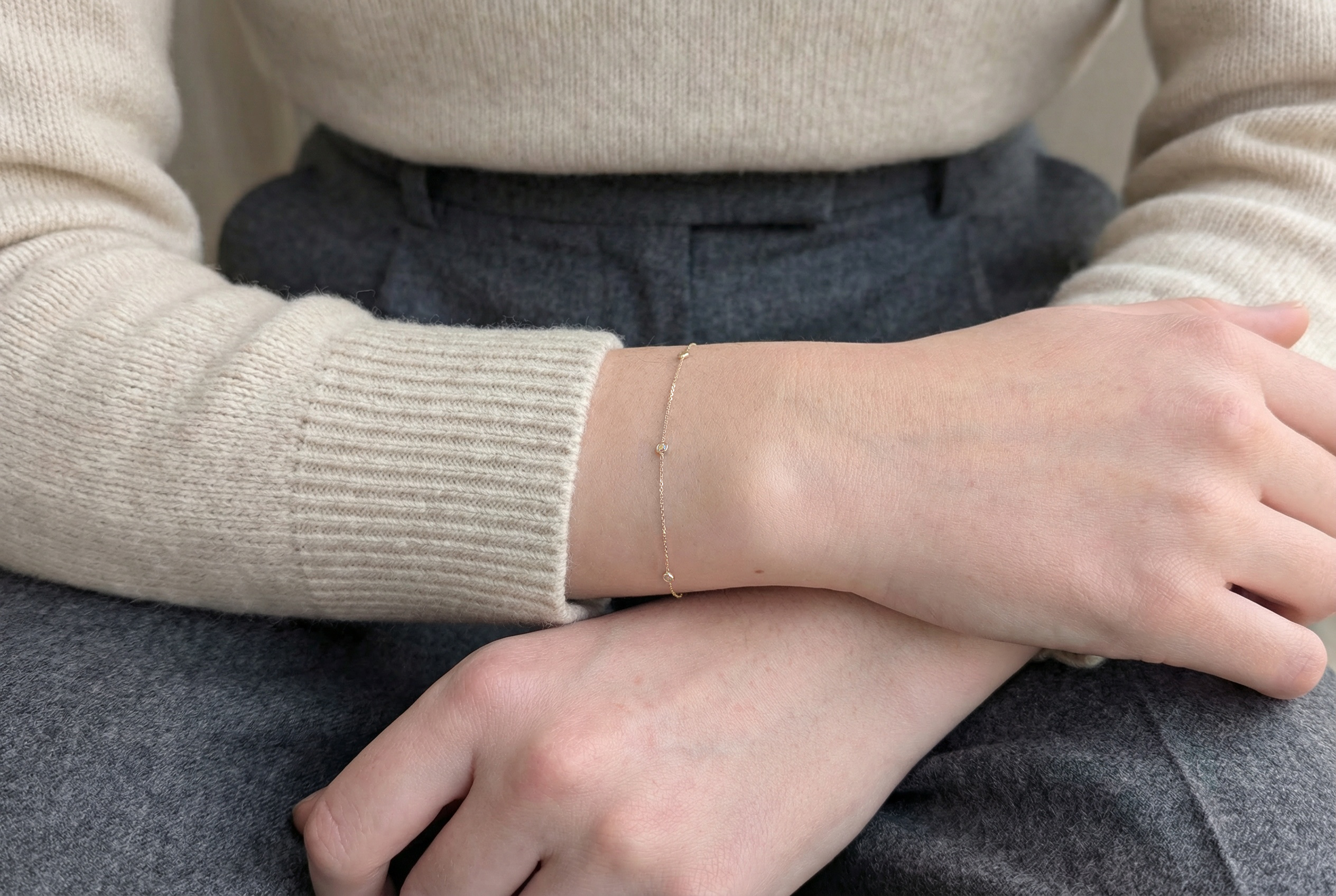 Gold bracelet rainbow zirconia 18k