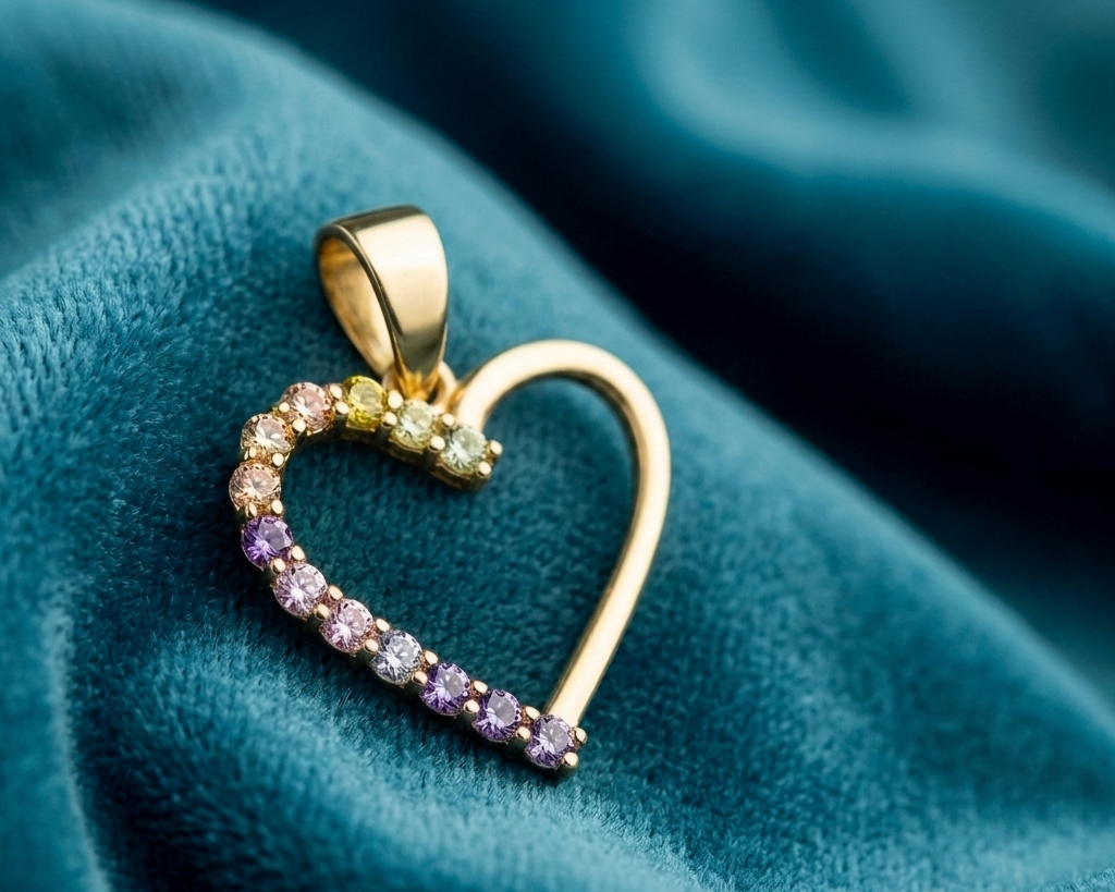 Nordic Bling collection heart pendants, real gold and silver jewelry