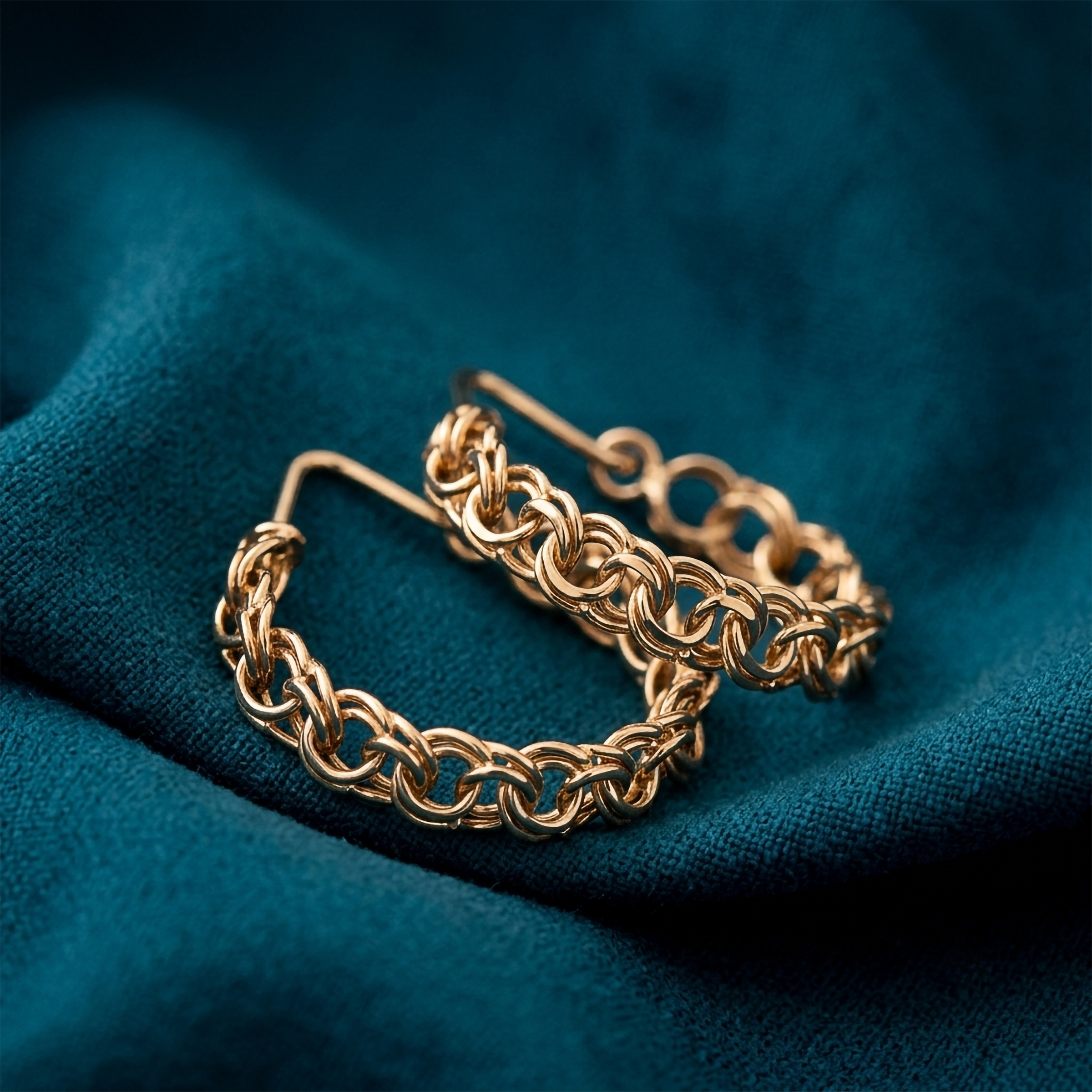 Nordic Bling collection bismarck earrings, real gold and silver jewelry