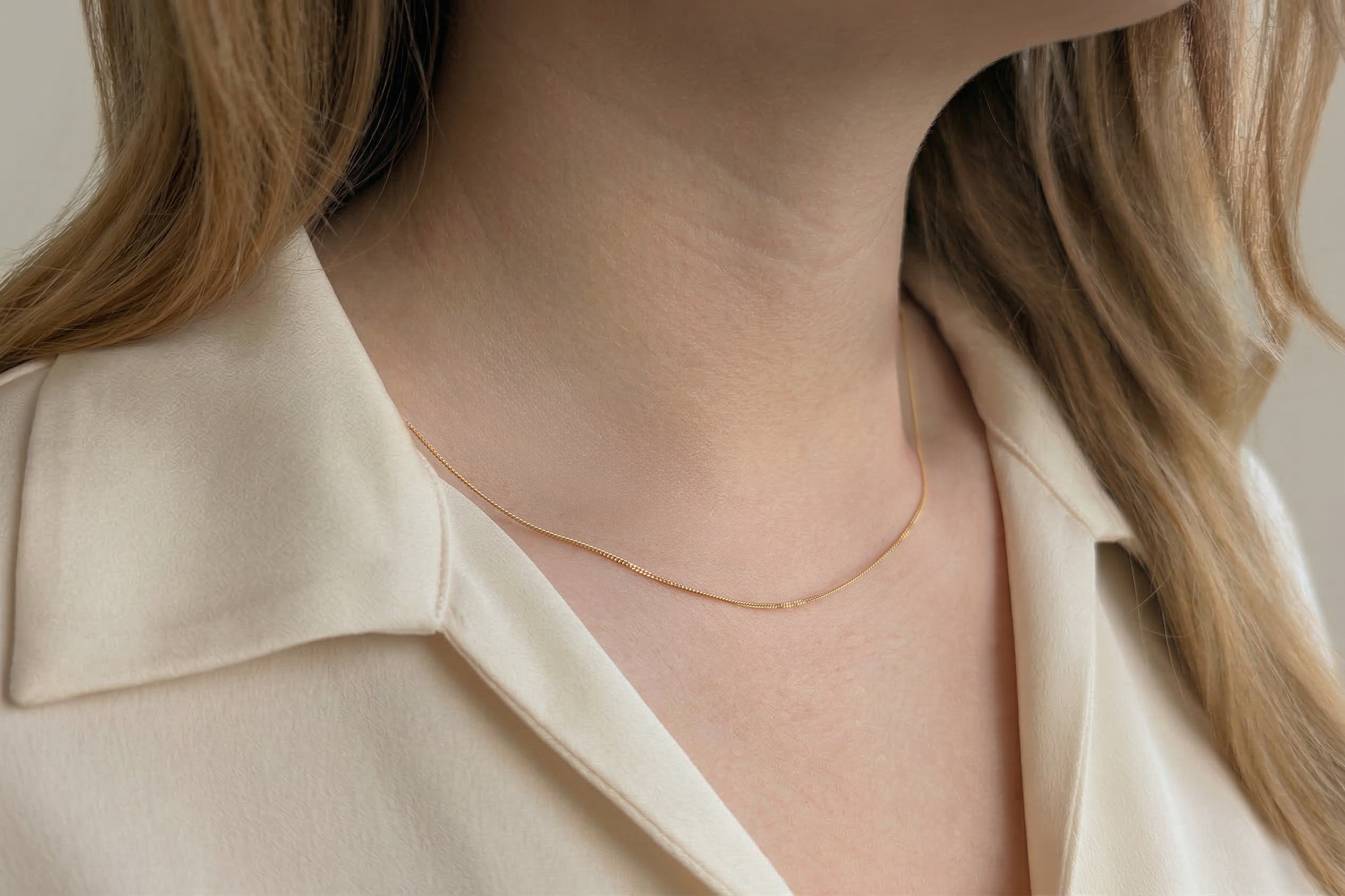 Gold necklace curb chain 18k